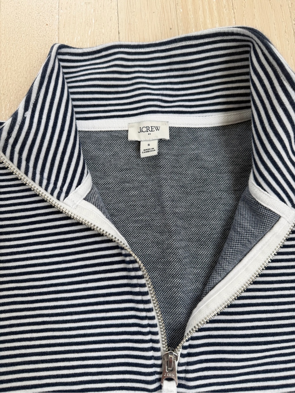 Jcrew Factory Striped Navy & White Quarter-Zip Lounge Set - Picture 2 of 2